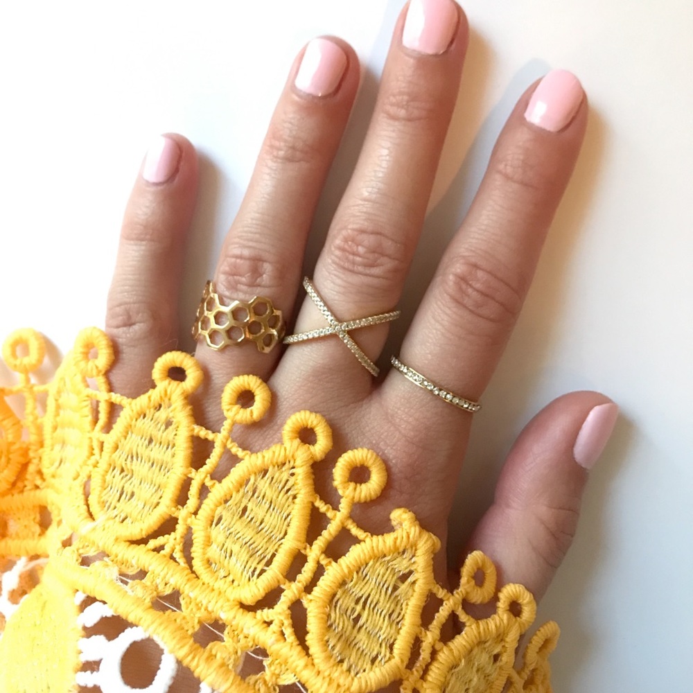 New With Tags X Criss Cross CZ Pave Plated Ring - Picture 2 of 11